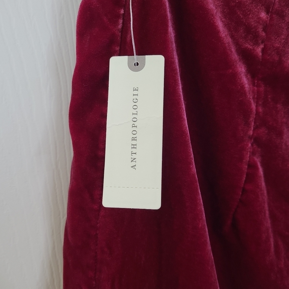 NEW Anthropologie Montie velvet mini skirt raspberry Women's 6 Holiday‎ - Picture 8 of 9